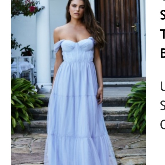 Showpo. Dresses & Skirts - ONTARIO MAXI DRESS - OFF SHOULDER CORSET BODICE TULLE DRESS IN LIGHT BLUE